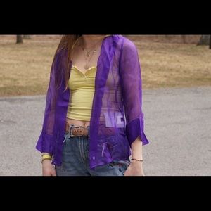 Mom’s vintage sheer purple button down